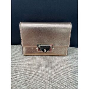 New Michael Kors Cece Small Pale Gold Leather Wallet Card Case